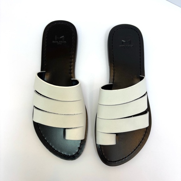 Marc Fisher LTD Rilee Strappy Flat Slide Leather Sandal White Size 6.5 NEW - Picture 4 of 10